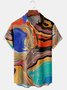 Mens Ombre Print Front Buttons Soft Breathable Chest Pocket Casual Hawaiian Shirts