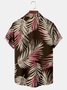 Men's Palm Leaf Print Casual Breathable Hawaiian Short Sleeve Shirt