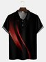 Casual Art Collection 3D Gradient Geometric Stripes Color Block Pattern Lapel Button Short Sleeve Print Polo Shirt