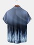 Men's Flame Print Fashion Hawaiian Lapel Short Sleeve Shirt