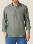 Cotton-flax style n casual long-sleeved linen shirt in clean color base
