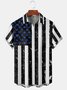 Men's American Flag Print Fashion Hawaiian Lapel Short Sleeve Shirt