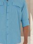 Men's Cotton Linen Plain Color Casual Long Sleeve Shirt