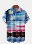 Men's Ocean Print Fashion Hawaiian Lapel Short Sleeve Shirt