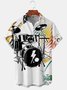 Men's Casual Drum sets Coloured Printed Short Sleeve Shirt