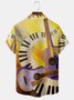 Men's Music Print Fashion Hawaiian Lapel Short Sleeve Shirt