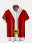 Men's Vintage Santa Print Fashion Hawaiian Short Sleeve Shirt