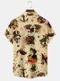 Men's Vintage Print Short Sleeve Hawaiian Shirt with Chest Pocket