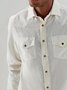 Men's Cotton and Linen Multi-Bag Workwear Long Sleeve Shirt