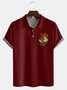 Men's Christmas Bell Buttons Short Sleeve Polo Shirt Casual Festive Collection Lapel Print Top