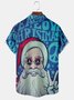 Hippie Christmas Santa Claus Chest Pocket Short Sleeve Casual Shirt