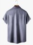 Gradient Color Geometric Short Sleeve Bowling Shirt