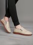Casual Plain Hand-stitched Slip On Flat Shoes