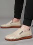 Casual Plain Hand-stitched Slip On Flat Shoes