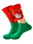 Christmas Cotton High Stretch Santa Pattern Socks Festive Party Matching