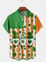 St Patricks Day Flag Gnomes Chest Pocket Short Sleeve Shirt