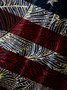 American Flag Leaves Chest Pocket Short Sleeve Hawaiian Shirt