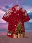 Christmas Chest Pocket Short Sleeve Casual Shirt