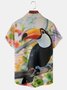Toco Toucan Parrot Chest Pocket Short Sleeve Hawaiian Shirt
