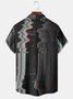 Geometric Irregular Stripes Chest Pocket Short Sleeve Shirt