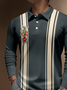Christmas Buttons Long Sleeve Bowling Polo