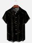 Black And Gold Stripes Chest Pocket Short Sleeve Casual Shirt