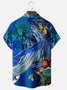 Sea Animals Chest Pocket Short Sleeve Hawaiian Shirt