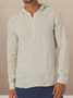 Cotton And Linen Long Sleeve Hoodie Shirt