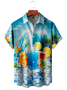 Cocktail Party Funky Chest Pocket Short Sleeve Hawaiian Shirt