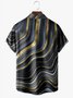 Abstract Lines Chest Pocket Short Sleeve Casual Shirt
