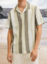Wide Stripe Short Sleeve Casual Shirt