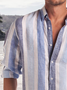 Striped Chest Pocket Long Sleeve Casual Shirt