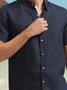 Cotton And Linen Short Sleeved Casual Shirt
