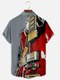 Electric Guitar Chest Pocket Short Sleeve Casual Shirt