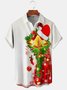 Christmas Decoration Chest Pocket Short Sleeve Shirt
