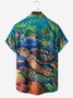 Marine Life Sea Turtle Chest Pocket Short Sleeve Hawaiian Shirt