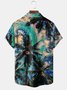 Coconut Tree Colorful Sky Chest Pocket Short Sleeve Hawaiian Shirt