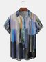 Abstract Geometric Chest Pocket Short Sleeve Hawaiian Shirt