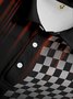 Checkerboard Button Short Sleeve Polo