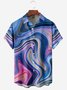 Abstract Fluid Acrylic Chest Pocket Short Sleeve Casual Shirt