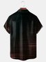 Abstract Stripe Chest Pocket Short Sleeve Casual Shirt