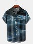 Water Wave Chest Pocket Short Sleeve Casual Shirt