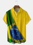 Brazil Football Soccer Team Chest Pocket Short Sleeve Shirt