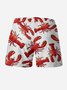 Marine Life Lobster Drawstring Beach Shorts