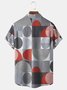 Geometry Plaid Chest Pocket Short Sleeve Hawaiian Shirt