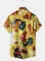Japanese Art Ukiyoe Cock Chest Pocket Short Sleeve Hawaiian Shirt