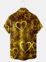 St Valentine‘s Day Heart Pattern Chest Pocket Short Sleeve Shirt