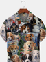 Dog Party Chest Pocket Short Sleeve Casual Shirt