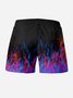 Flame Drawstring Beach Shorts