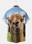 Alpaca Chest Pocket Short Sleeve Casual Shirt